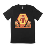 ONE REP MAN Saitama One Punch Man Anime Manga Workout Tee T-Shirt Tank Vest Stringer V-Neck For Bodybuilders, Powerlifters, and fitness enthusiast Geek Nerd Lifters