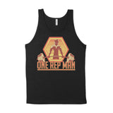 ONE REP MAN Saitama One Punch Man Anime Manga Workout Tee T-Shirt Tank Vest Stringer V-Neck For Bodybuilders, Powerlifters, and fitness enthusiast Geek Nerd Lifters 