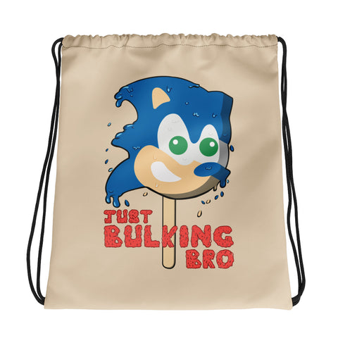 Just Bulking Bro Hedgehog Popsicle Video Game Gamer Workout Fitness Gym Drawstring Bag