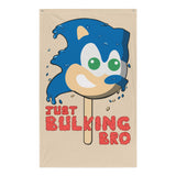 Just Bulking Bro Hedgehog Popsicle Video Game Gamer Workout Fitness Gym Flag Tapestry Poster